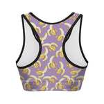 Watercolor Banana Pattern Print Women's Sports Bra