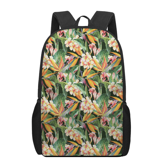 Watercolor Bird Of Paradise Print 17 Inch Backpack