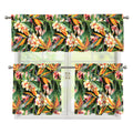 Watercolor Bird Of Paradise Print 3 Piece Kitchen Curtains