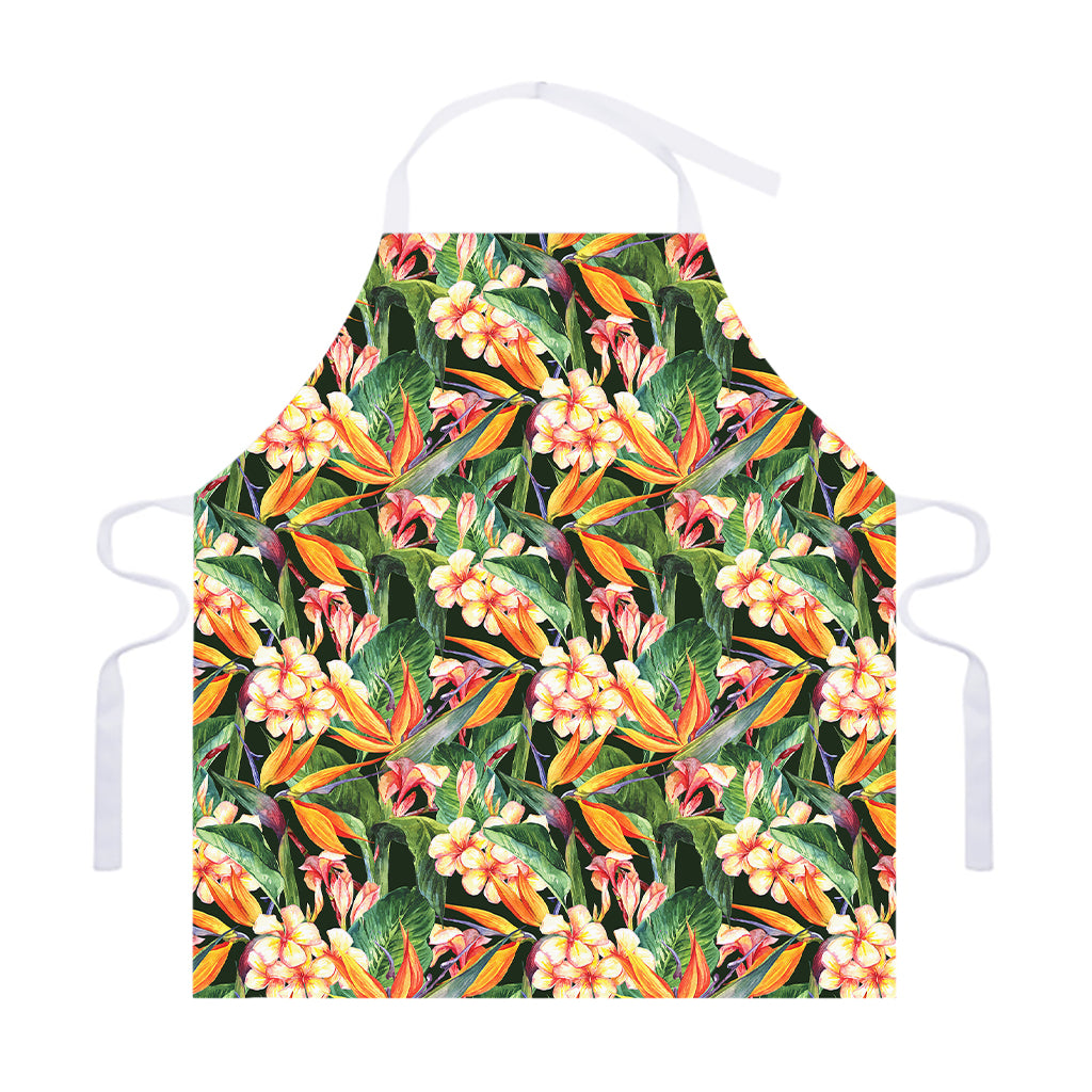 Watercolor Bird Of Paradise Print Adjustable Apron