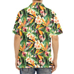 Watercolor Bird Of Paradise Print Aloha Shirt