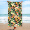 Watercolor Bird Of Paradise Print Beach Towel