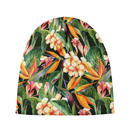 Watercolor Bird Of Paradise Print Beanie