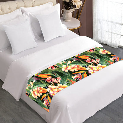 Watercolor Bird Of Paradise Print Bed Runner