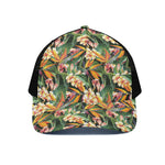 Watercolor Bird Of Paradise Print Black Mesh Trucker Cap