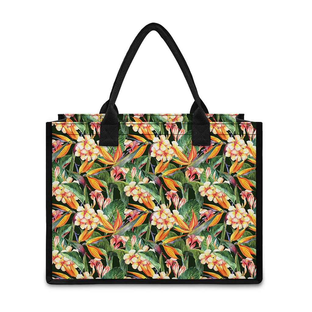Watercolor Bird Of Paradise Print Canvas Tote Bag