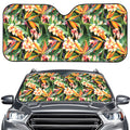 Watercolor Bird Of Paradise Print Car Windshield Sun Shade