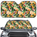 Watercolor Bird Of Paradise Print Car Windshield Sun Shade