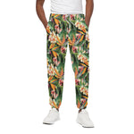 Watercolor Bird Of Paradise Print Cotton Pants