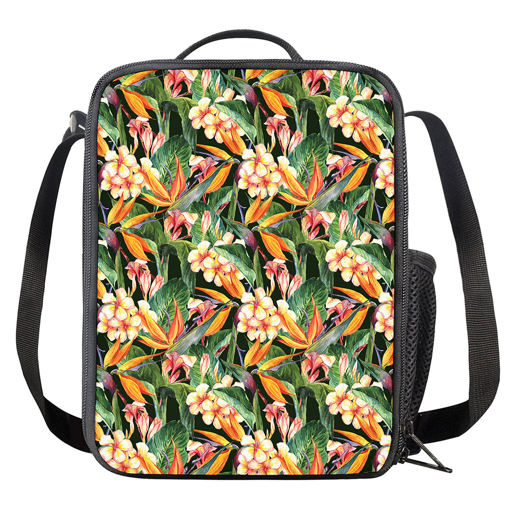Watercolor Bird Of Paradise Print Crossbody Lunch Bag