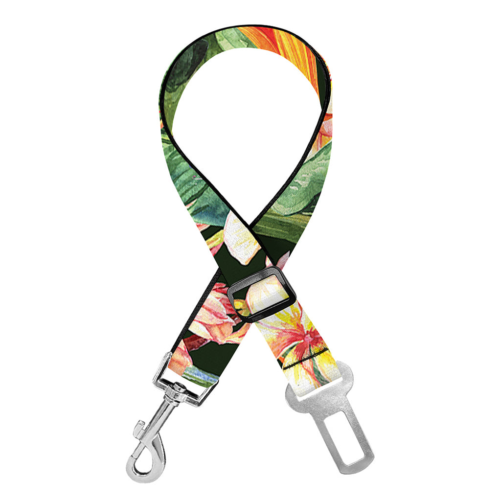 Watercolor Bird Of Paradise Print Dog Seat Belt