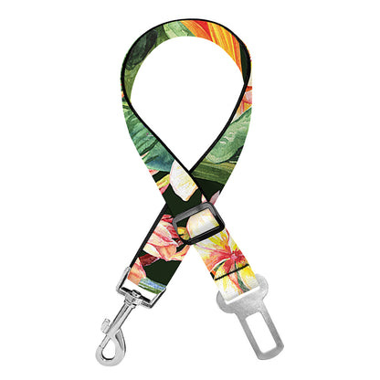 Watercolor Bird Of Paradise Print Dog Seat Belt