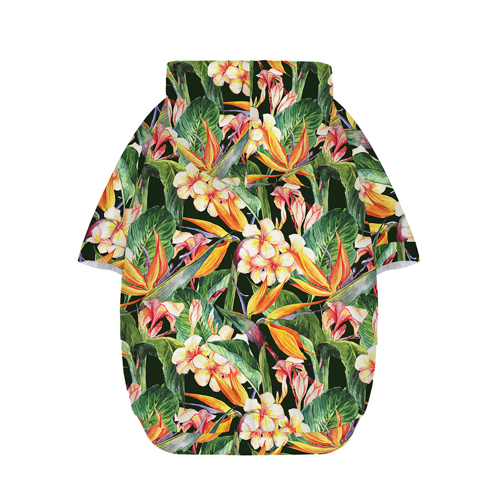 Watercolor Bird Of Paradise Print Dog Zip Up Hoodie