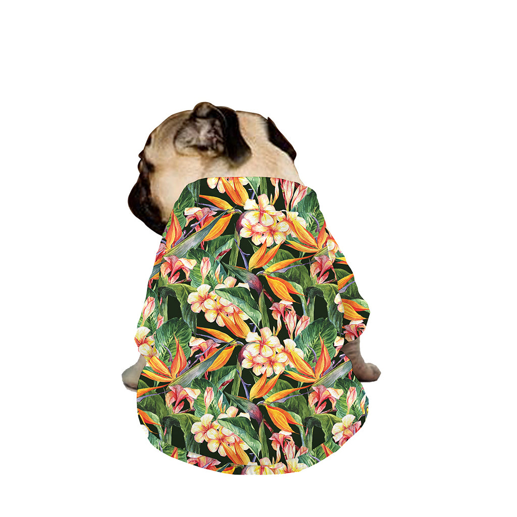 Watercolor Bird Of Paradise Print Dog Zip Up Jacket
