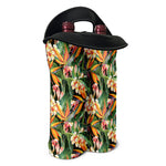 Watercolor Bird Of Paradise Print Double Neoprene Wine Tote