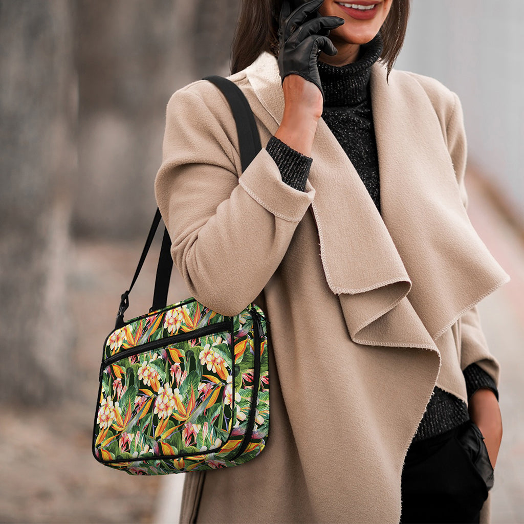 Watercolor Bird Of Paradise Print Double Strap Bible Bag
