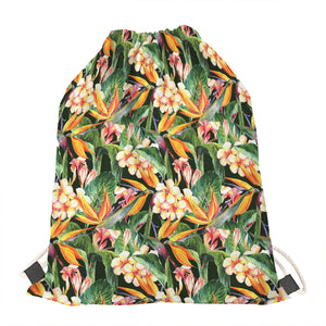 Watercolor Bird Of Paradise Print Drawstring Bag