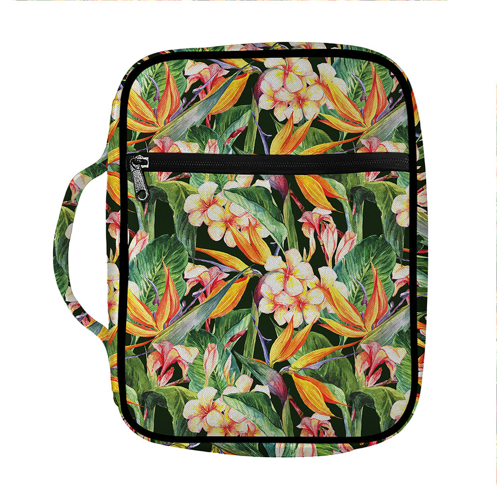 Watercolor Bird Of Paradise Print Front Pocket Bible Bag