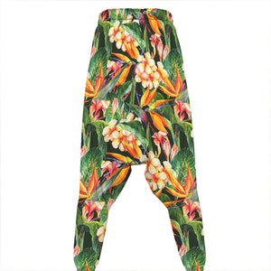 Watercolor Bird Of Paradise Print Hammer Pants