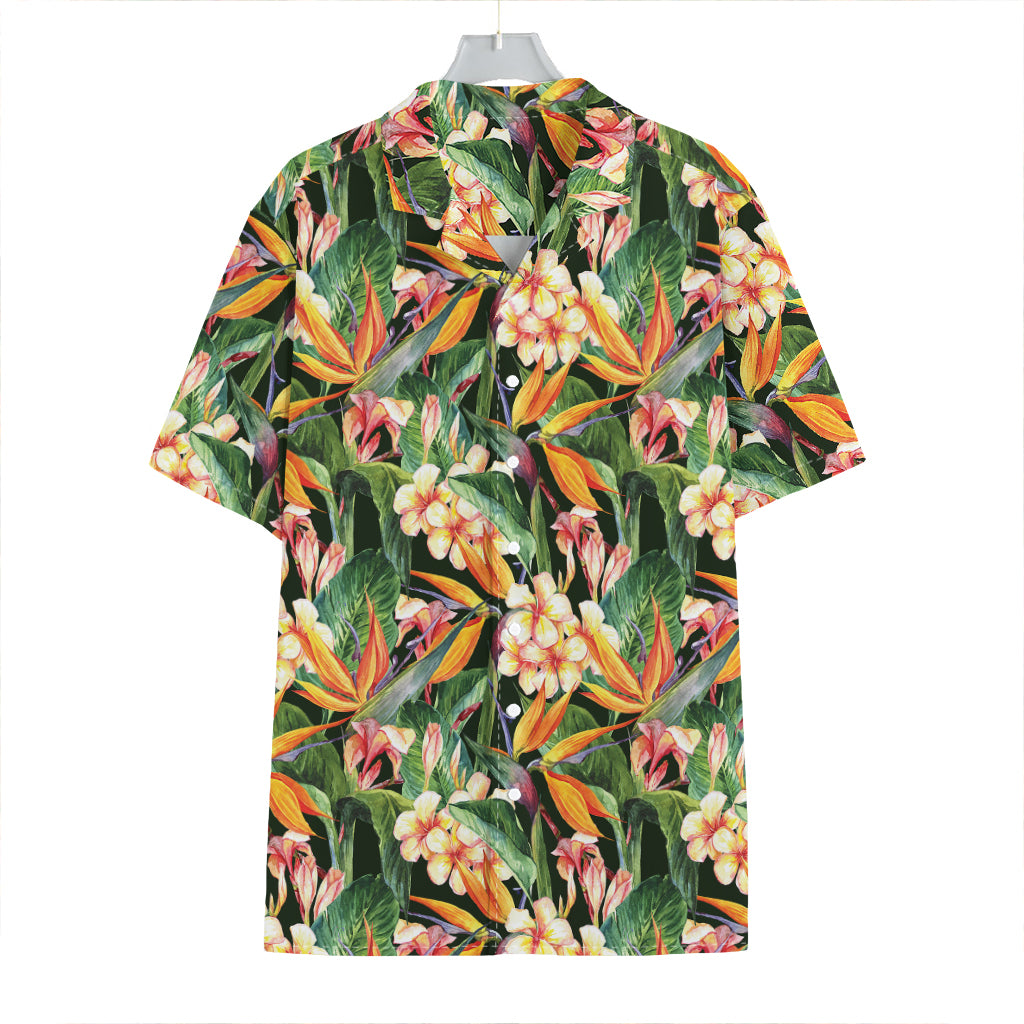 Watercolor Bird Of Paradise Print Hawaiian Shirt