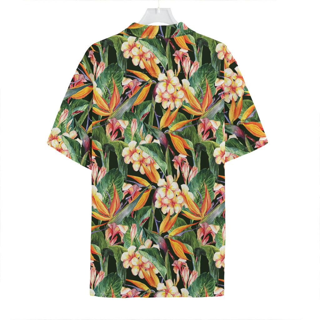 Watercolor Bird Of Paradise Print Hawaiian Shirt