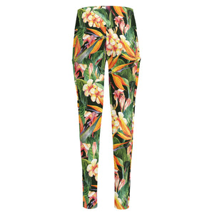 Watercolor Bird Of Paradise Print High-Waisted Pocket Leggings