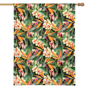 Watercolor Bird Of Paradise Print House Flag