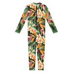 Watercolor Bird Of Paradise Print Jumpsuit