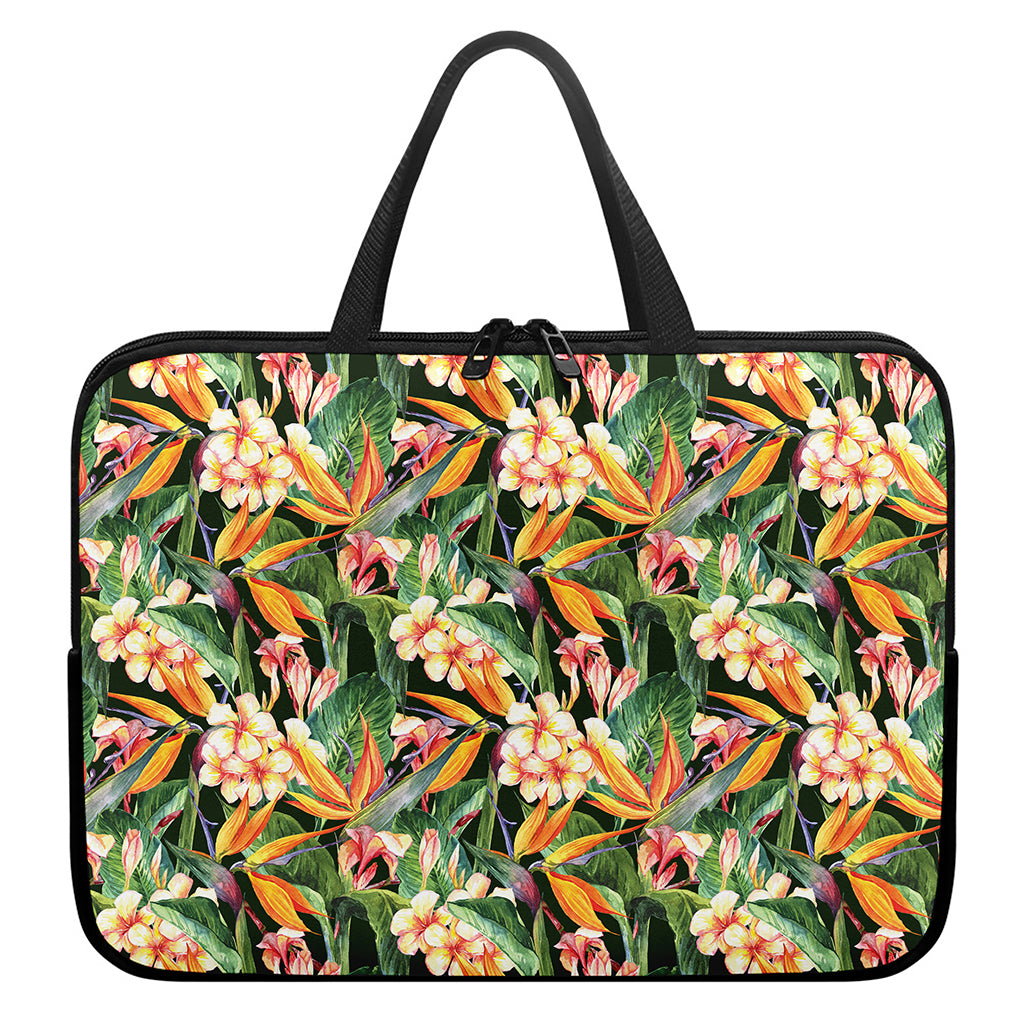 Watercolor Bird Of Paradise Print Laptop Sleeve With Handle