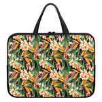 Watercolor Bird Of Paradise Print Laptop Sleeve With Handle