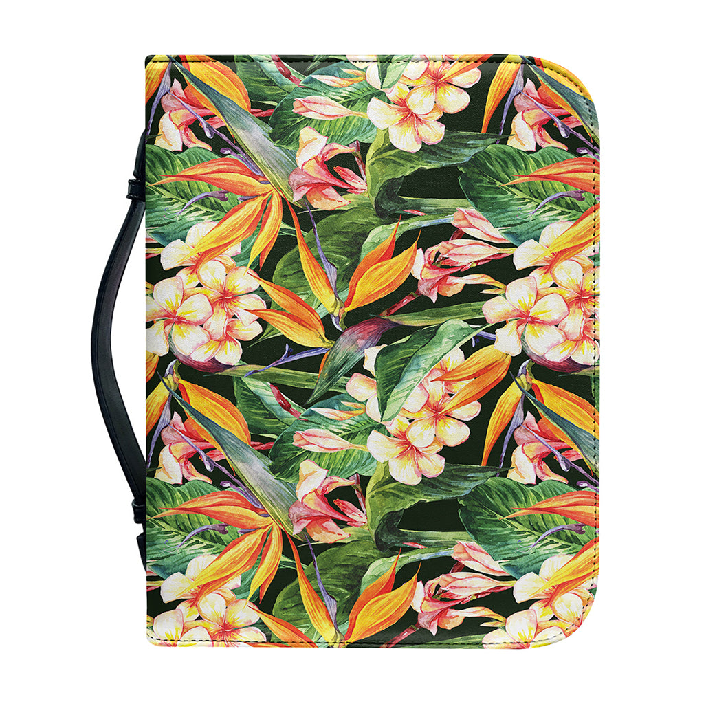 Watercolor Bird Of Paradise Print Leather Bible Cover