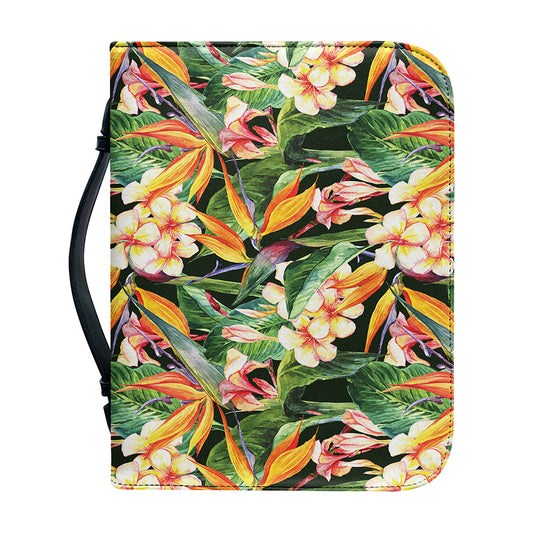 Watercolor Bird Of Paradise Print Leather Bible Cover