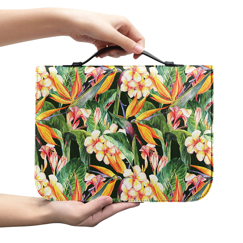 Watercolor Bird Of Paradise Print Leather Bible Cover