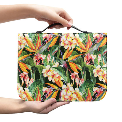 Watercolor Bird Of Paradise Print Leather Bible Cover