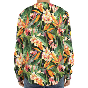 Watercolor Bird Of Paradise Print Long Sleeve Baseball Jersey