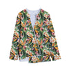 Watercolor Bird Of Paradise Print Long Sleeve Short Coat