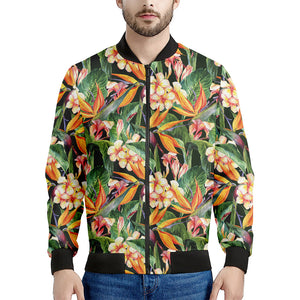 Watercolor Bird Of Paradise Print Men's Bomber Jacket