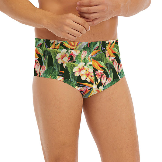 Watercolor Bird Of Paradise Print Men's Briefs