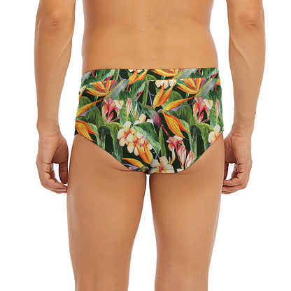 Watercolor Bird Of Paradise Print Men's Briefs