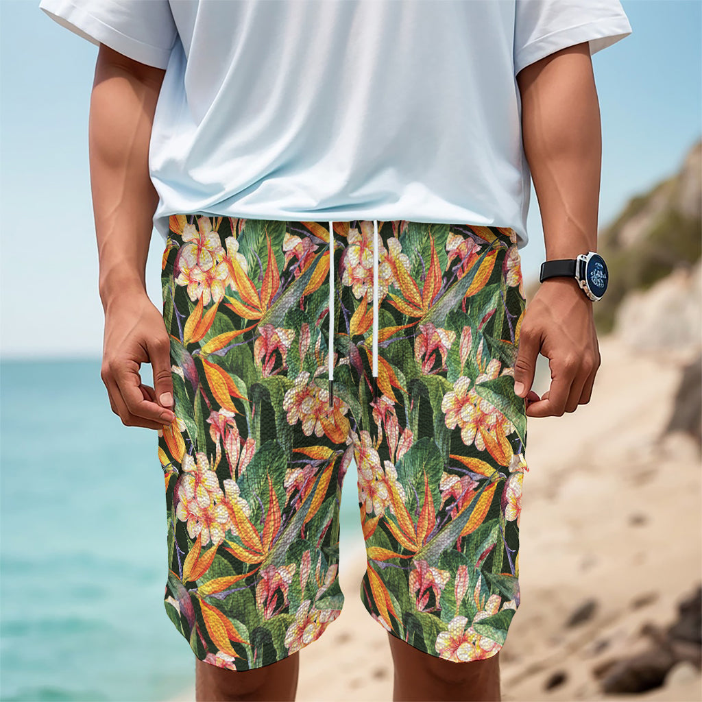 Watercolor Bird Of Paradise Print Men's Cargo Shorts
