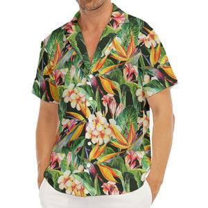 Watercolor Bird Of Paradise Print Men's Deep V-Neck Shirt