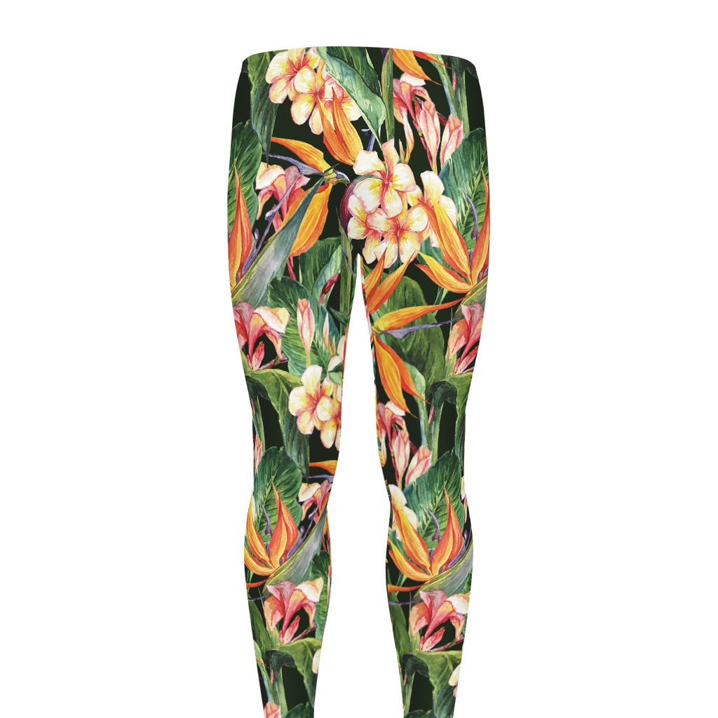 Watercolor Bird Of Paradise Print Men's leggings