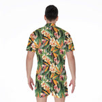 Watercolor Bird Of Paradise Print Men's Rompers