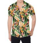 Watercolor Bird Of Paradise Print Men's Shirt