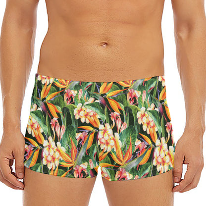 Watercolor Bird Of Paradise Print Men's Short Boxer Briefs
