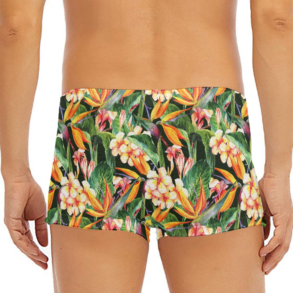 Watercolor Bird Of Paradise Print Men's Short Boxer Briefs