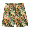 Watercolor Bird Of Paradise Print Men's Swim Trunks
