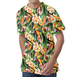 Watercolor Bird Of Paradise Print Men's Velvet T-Shirt