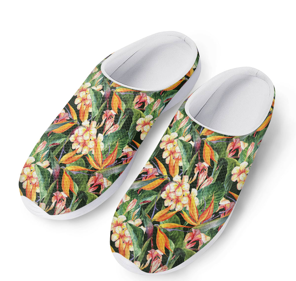 Watercolor Bird Of Paradise Print Mesh Casual Shoes