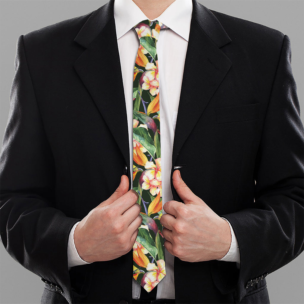 Watercolor Bird Of Paradise Print Necktie